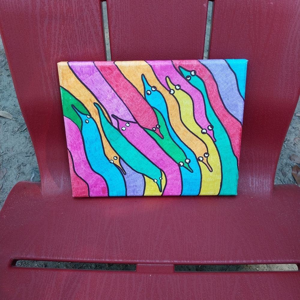 Magic Worm Glitter Canvas